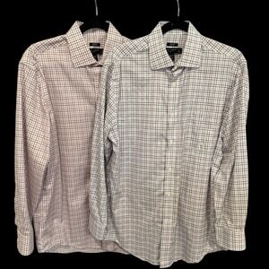 Pronto Uomo Mens 2 Pack Non-Iron Egyptian Cotton Dress Shirts 15.5 32/33 Classic